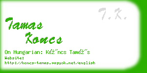 tamas koncs business card